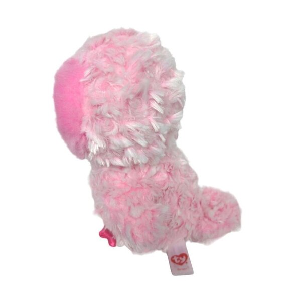 Ty Beanie Boos Twiggy Pink Owl Plush Glitter Eyes Stuffed Animal 2017 6.5" - Picture 4 of 6